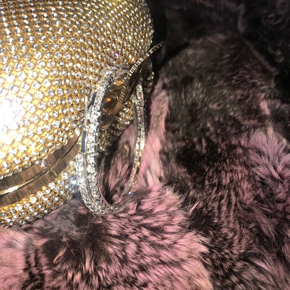 Silver Rhinestone Earrings - Picture 4 of 4